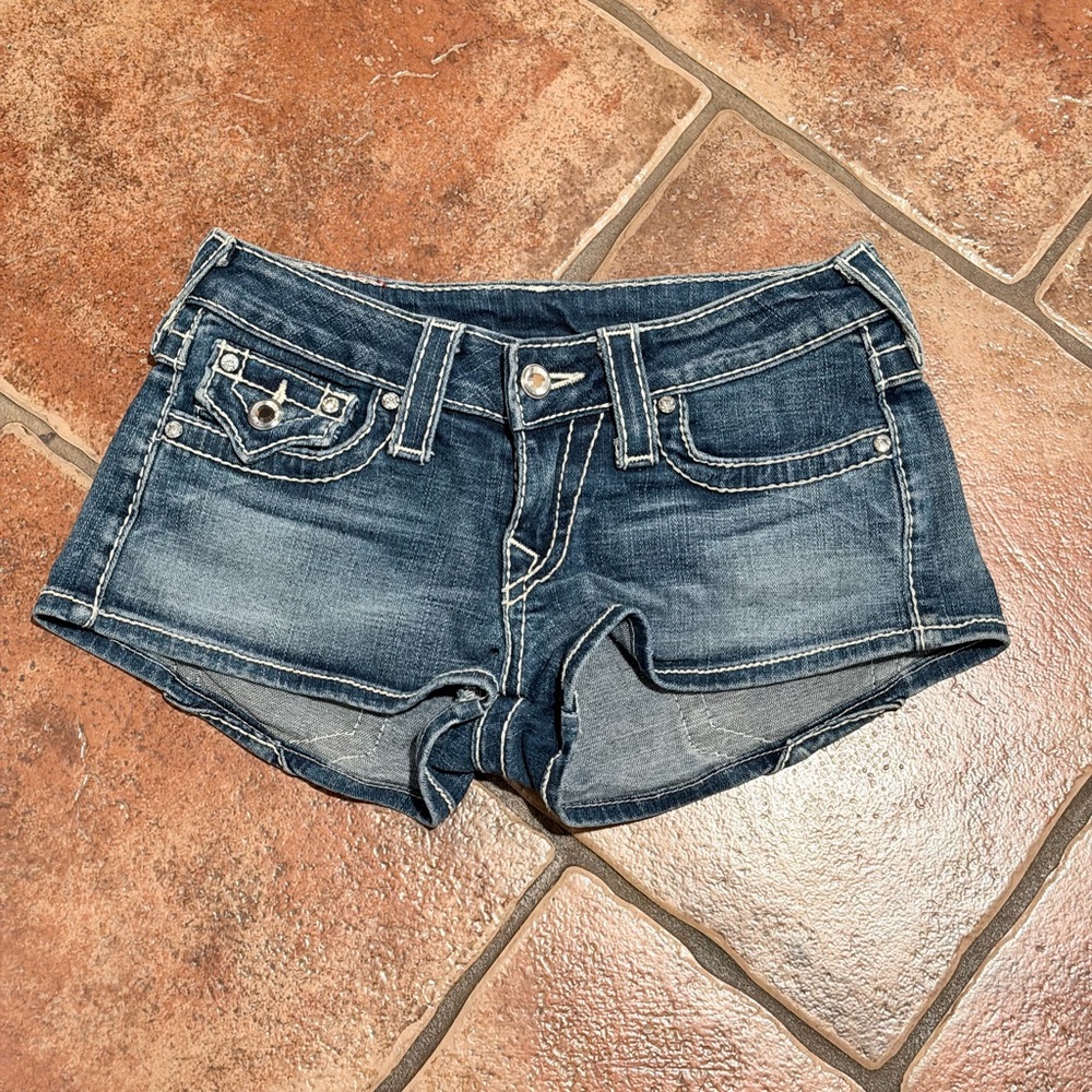 True Religion Women's Blue Denim Shorts